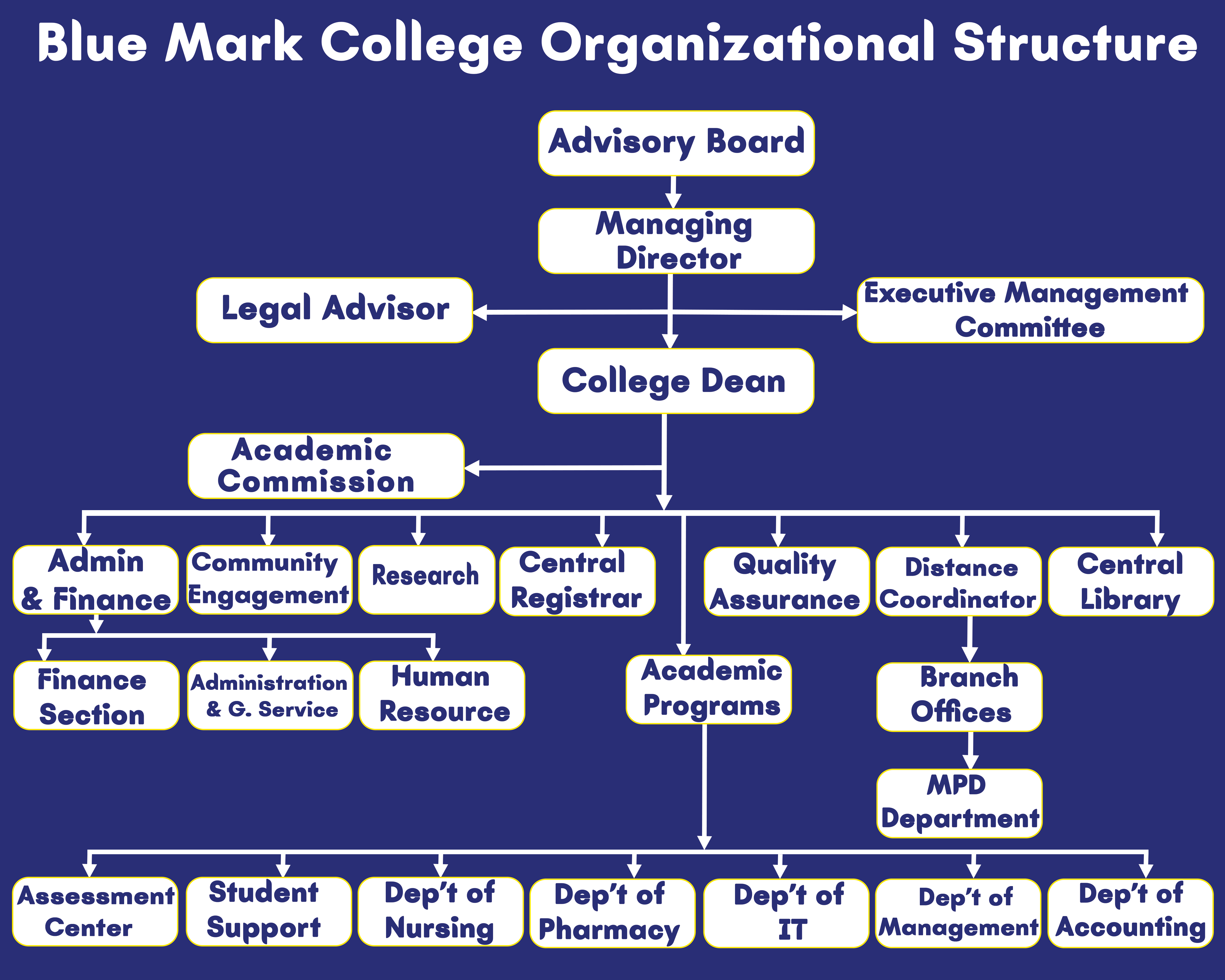 Blue Mark College Organizational Structure